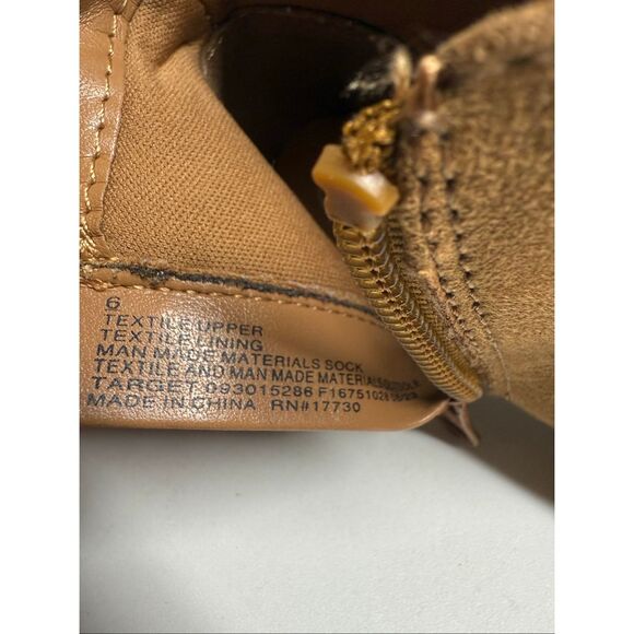 Cat & Jack Girl’s Booties Opal Brown Cognac Faux Suede Zipper Boots SIZE 6 - Picture 8 of 8